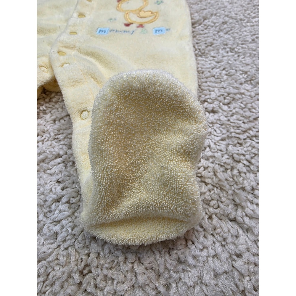 Carter's 3M Yellow Footed Pajamas Mommy & Me Duck Embroidered Baby Sleepwear - Picture 6 of 7